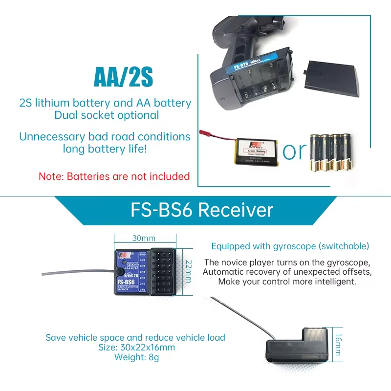 FlySky FS-GT5 met FS-BS6 6CH-o - Drone Battery Strap recensie en prijs